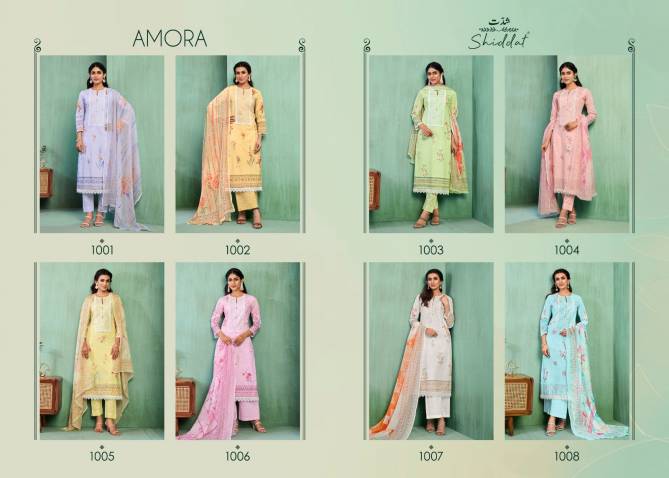 Amora By Shiddat 1001 To 1008 Printed Heavy Dress Material Wholesale Shop In Surat